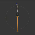 Professional Measuring Equipment With Yellow Tripod Legs Blue Top And Horizontal Bars