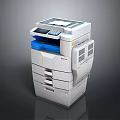 White Multifunctional Office Printer Copier Scanner With Control Panel And Paper Tray 3d model