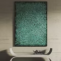 Green Abstract Wall Art With Textured Design In Modern Interior Space 3d model