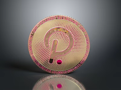 Circular Daily Life Product With Gold Pink Color Central Logo Dotted Pattern And Reflective Surface 3d model