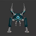 Futuristic Robotic Mechanical Creature Featuring Blue Silver Body Mechanical Legs And Large Eye