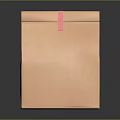 Simple Brown Paper Bag With Pink Ribbon For Daily Household Use