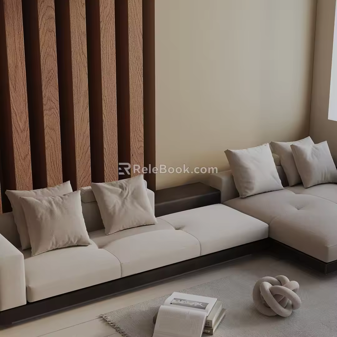 Modern three-seat sofa 3d model