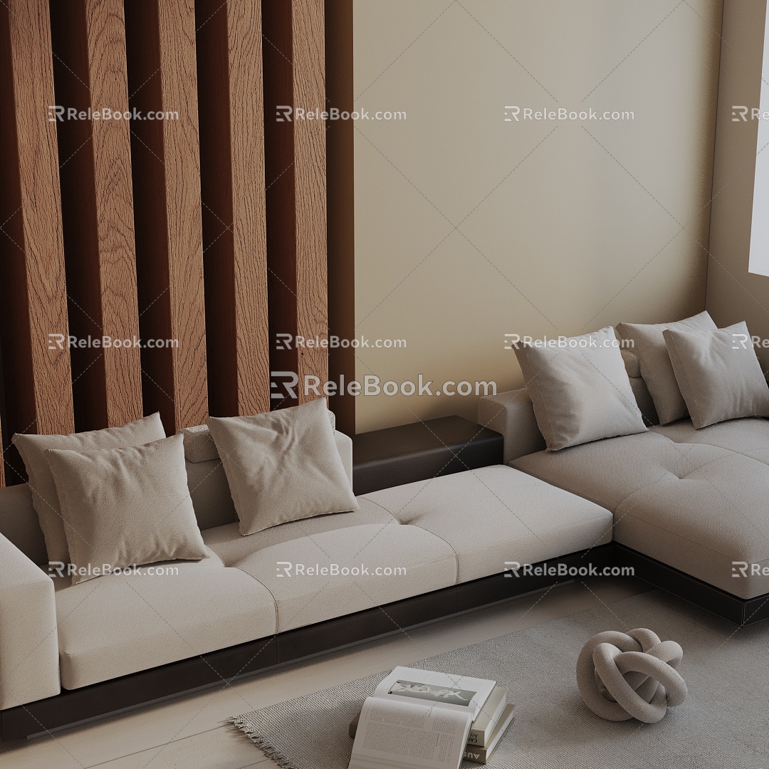 Modern three-seat sofa 3d model