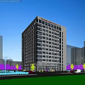 Modern Multi Story School Building Exterior With Classroom Windows Green Trees And Parked Cars