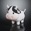 Adorable Black And White Cow Toy With Cute Horns And Pink Nose