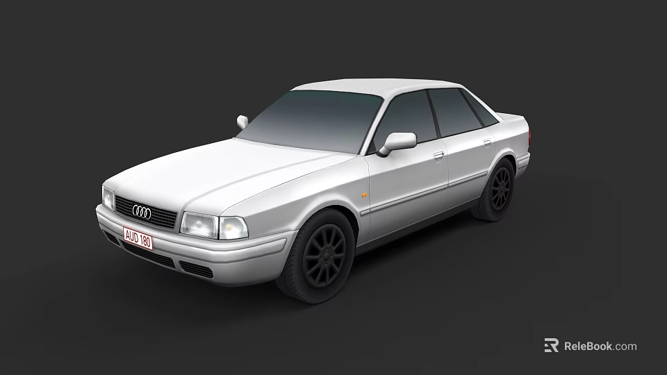 White Audi Classic Sedan With Black Wheels And Sleek Exterior Design 3d model 