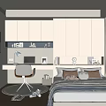 Modern Kids Room Interior Design With Bed Desk Chair And Rabbit Stuffed Toy