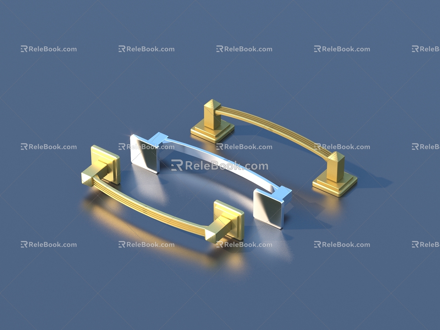 Door handle hardware 3d model