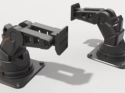 Industrial Robotic Arms Featuring Heavy Duty Metal Construction Mounting Base Components 3d model