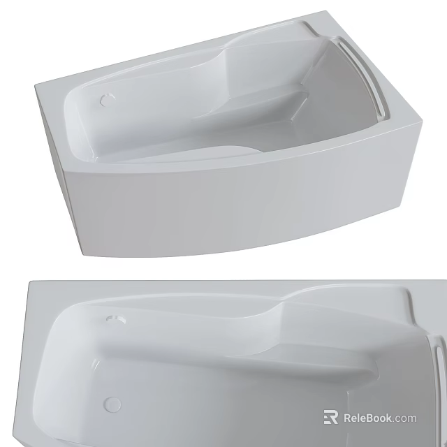 Modern White Bathtub With Sleek Design And Smooth Surface For Bathroom Interior 3d model 