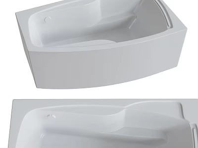 Modern White Bathtub With Sleek Design And Smooth Surface For Bathroom Interior 3d model