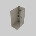 Modern Bathroom Shower Area With Glass Partition Textured Walls And Shower Fixtures
