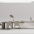 Modern Dining Table and Chair Combination Dining Table and Chair Bar Combination 3d model