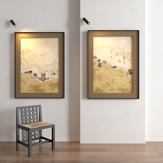 New Chinese Decorative Painting 3d model