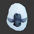 Cute Blue 3D Game and Movie Character with Large Yellow Eyes White Belly and Wings