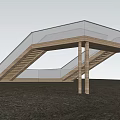 Contemporary Road Facility Featuring Glass Structure Wooden Supports And Cacti In Rocky Terrain