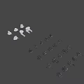Detailed Weapon Models In Various Designs And Black White Colors Displayed Together