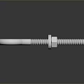 Stainless Steel Bolt With Nut Shiny Metallic Finish On Smooth Black Surface