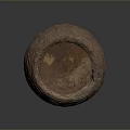 Ancient Terracotta Sculpture Carving With Textured Surface Round Shape And Worn Details