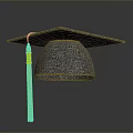 Black Graduation Cap with Yellow Tassel as Daily Life Essential Item