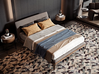 Style Commodity Bed 3d model