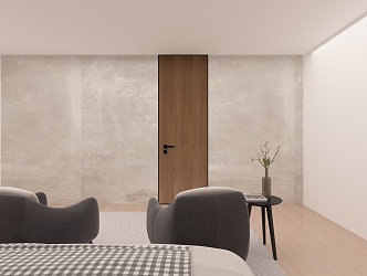 Bedroom Swing Door Minimalist Swing Door Simple Swing Door Swing Door 3d model