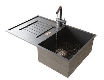 Modern Balcony Laundry Basin Sink 3d model