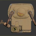 Vintage Gas Meter With Copper Pipes And Yellow Body Green Dial And Warning Labels