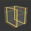 Professional Fighting Training Cage With Red Frame And Metal Mesh Structure
