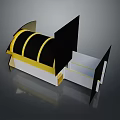 Yellow And Black Arc Shaped Device Structure With White Base Smooth Surface And Panel Design