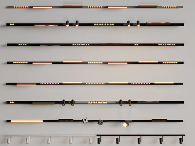 Modern Downlights And Spotlights With Black Gold Finish And Various Styles 3d model