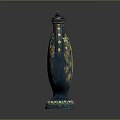Ornate Blue Ceramic Furniture Accessory With Peacock And Floral Design Patterns