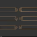 Intricate Traditional Carved Decorative Strips With Ornate Patterns On Blue Background