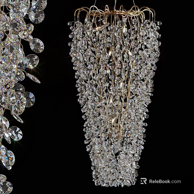 Sparkling Crystal Chandelier With Elegant Design For Modern Interior Decoration 3d model 
