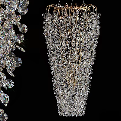 Sparkling Crystal Chandelier With Elegant Design For Modern Interior Decoration 3d model