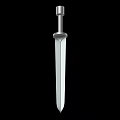 Metal Sword With Sharp Blade And Silver Hilt Design On Black Background 3d model