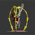 Spider Web Structure Featuring Golden Frame Red Spider Man Figure And Captain America Shield