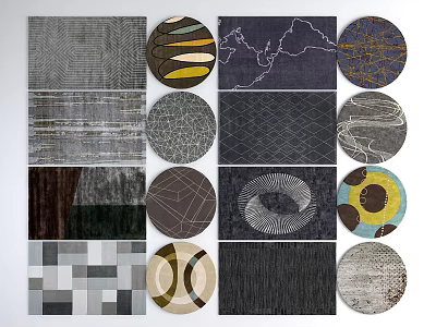 Modern Square Carpet Carpet Blanket 3d model