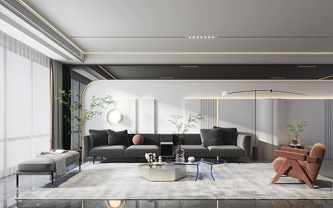 modern living room 3d model