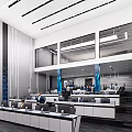 Science and Technology Command Hall of Modern Monitoring Room 3d model