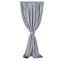 Flowing Gray Curtains With Soft Fabric And Tieback For Modern Interior 3d model