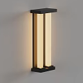 Modern Wall Sconce With Double Strip Design And Black Frame Warm Illumination 3d model