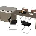 Modern Dining Table and Chair Combination Dining Table Dining Chair Single Chair 3d model