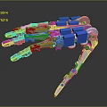Advanced Mechanical Prosthetic Hand Device With Silver Metal Structure And Blue Components