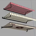 Varied Design Outdoor Awnings featuring Red White Striped Beige Patterns and Costa Brand Logo