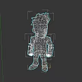 Cartoon Game Character With Orange Spiky Hair Black Suit Striped Pants And Red White Shoes