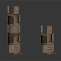 Architectural Building Staircase Model With Detailed Steps And Metal Railings