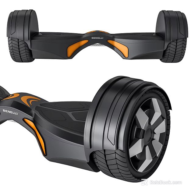 Black And Orange SONGWU Hoverboard With Large Wheels And Modern Design 3d model 