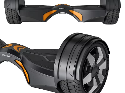 Black And Orange SONGWU Hoverboard With Large Wheels And Modern Design 3d model
